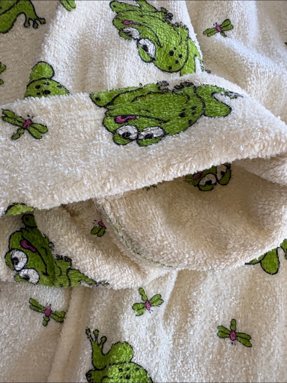 One Size  Green Frog Pattern Bath Robe - Unbranded - Picture 3 of 4